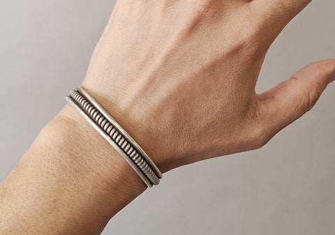 Silver Coil Cuff Bangle