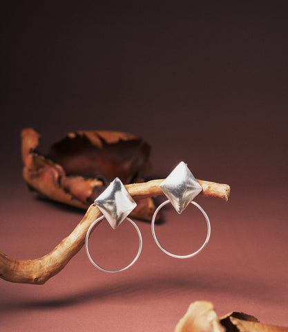 Geometric retro statement stud earrings