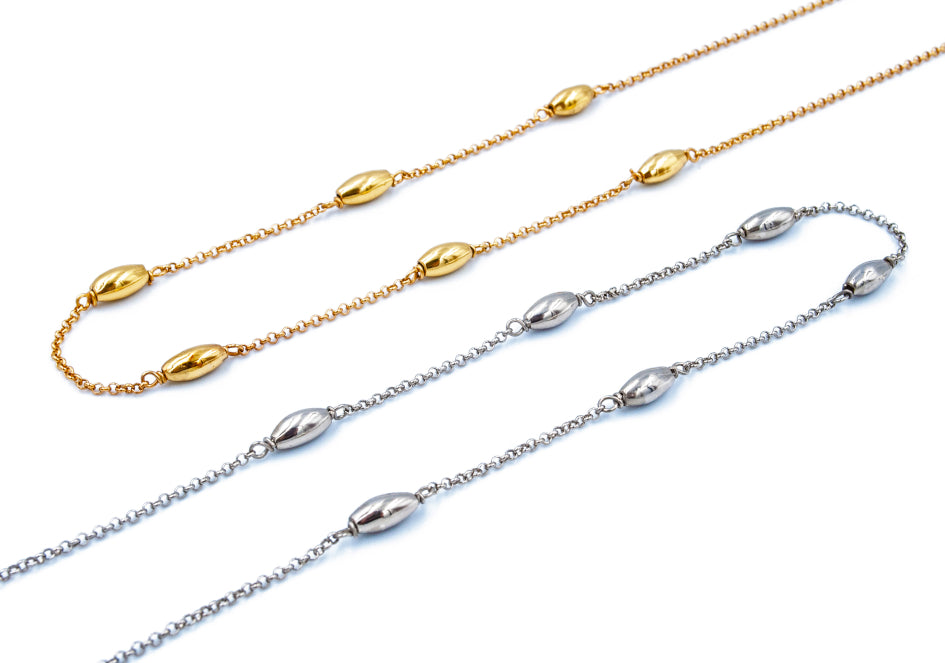 Minimalist chain with beads choker