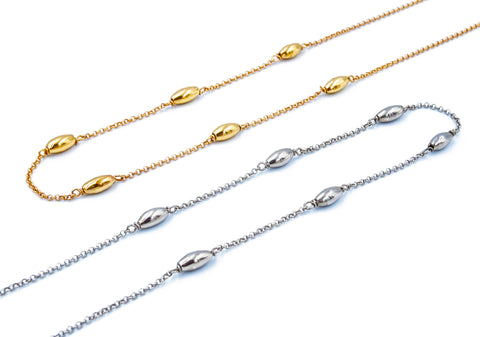 Minimalist chain with beads choker