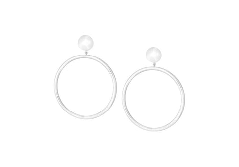 Ornament sterling silver circle earrings