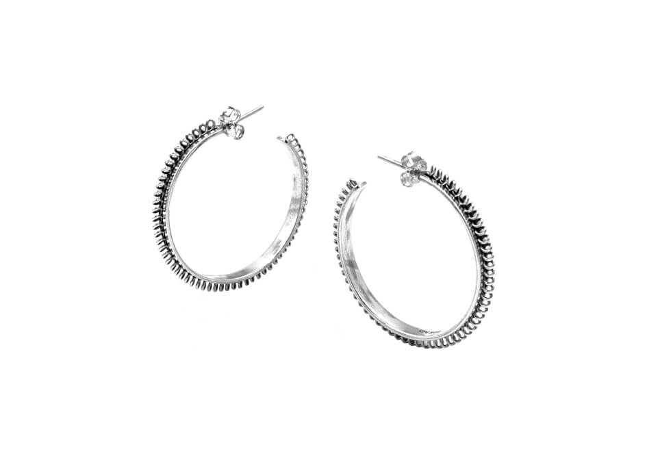 Springs on sterling silver hoop earrings